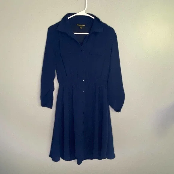 Always Indigo Navy Blue Shirt Dress PM - Picture 2 of 6